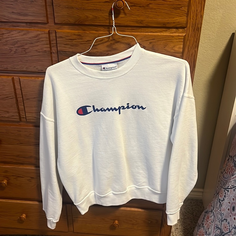 White Champion Crewneck